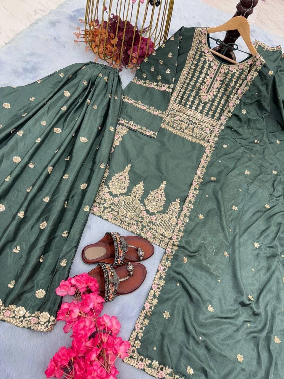 Chinon Silk KURTI SET
