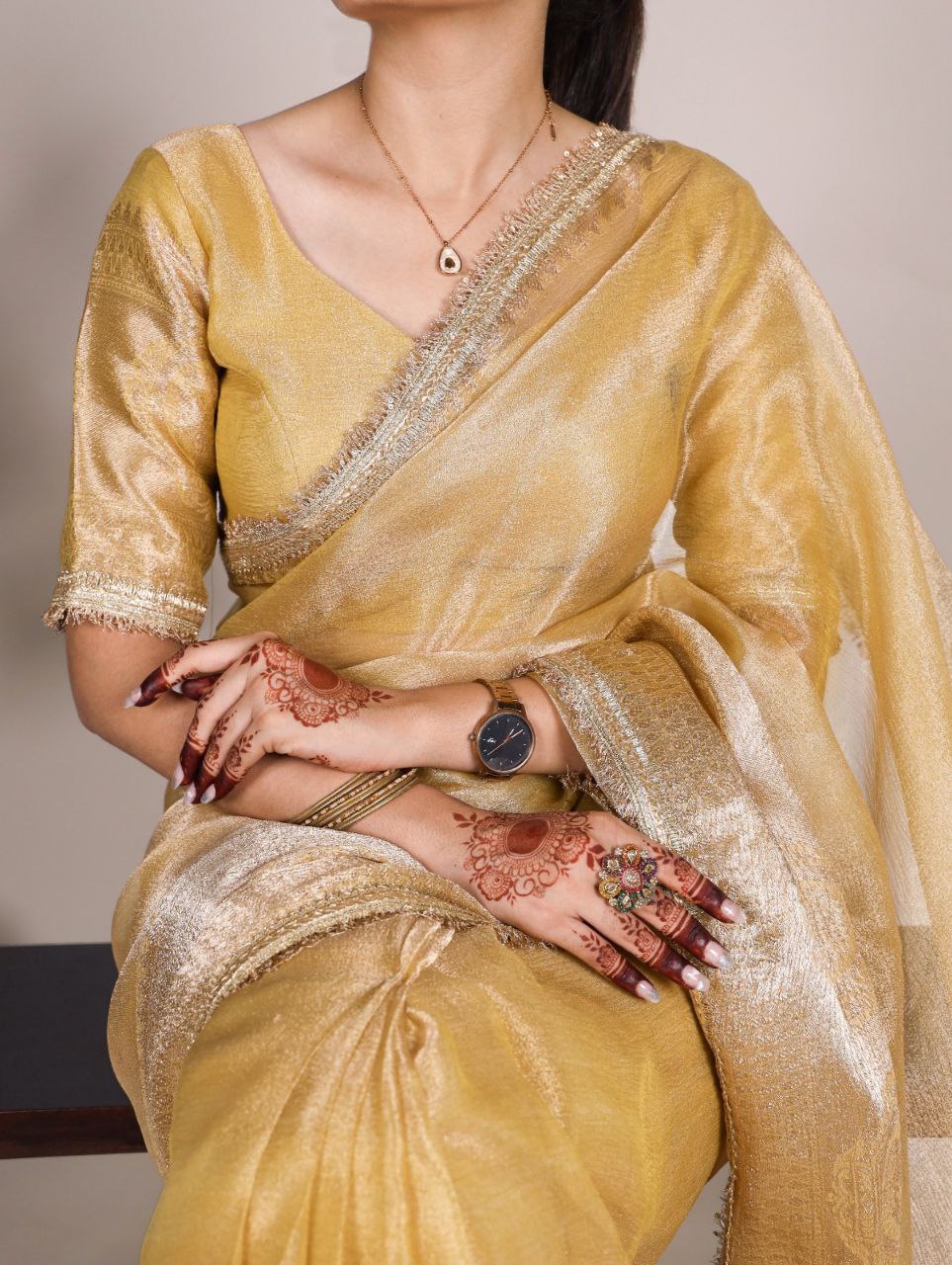 Shimmering in Zari and sequins