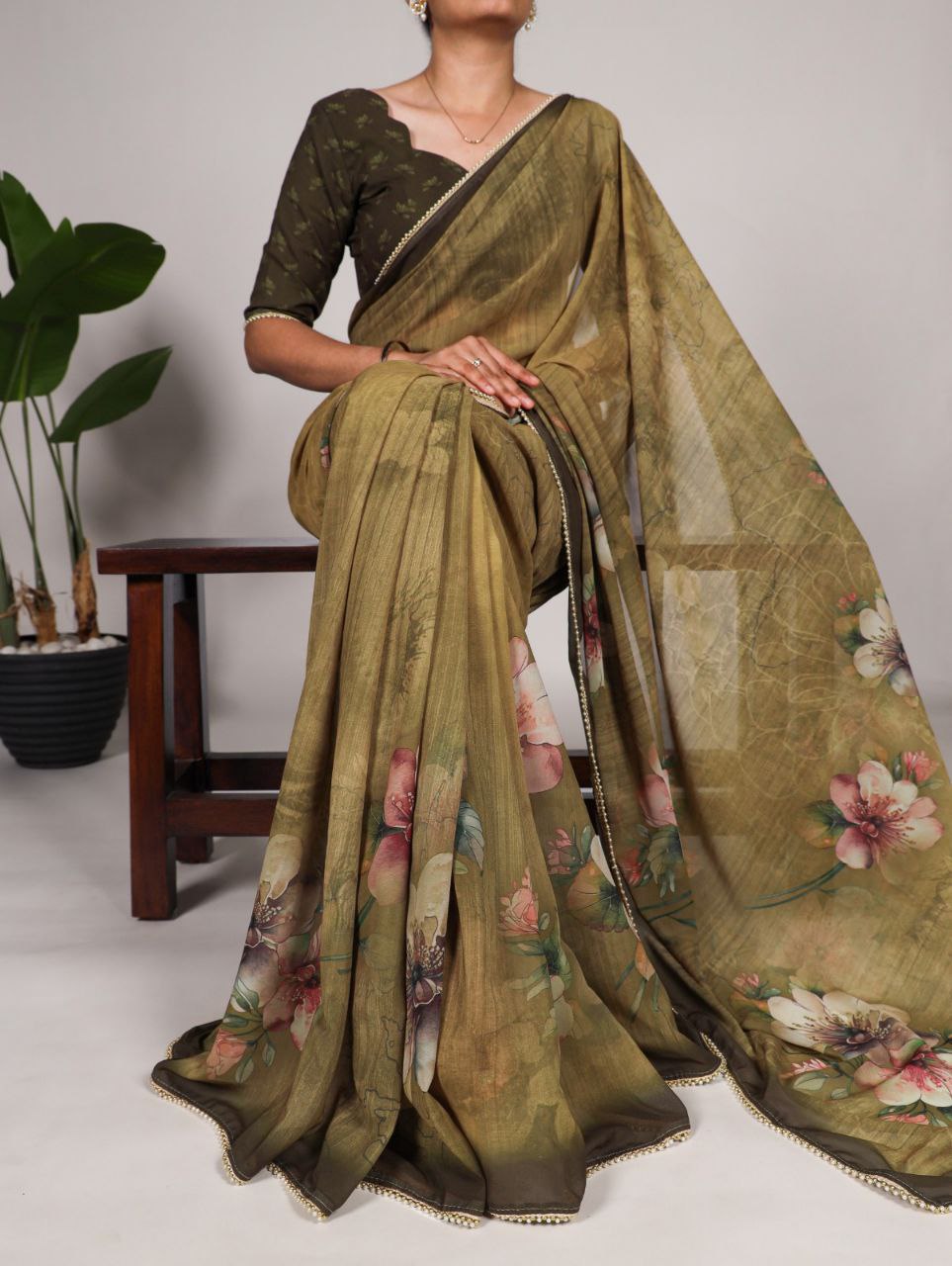 Floral Georgette Saree