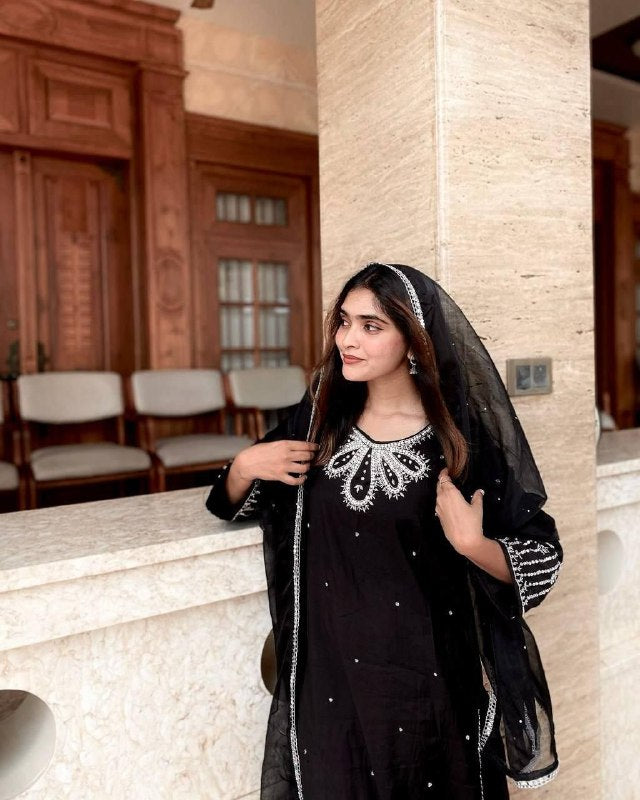 KURTI-PLAZZO SET IN MUSLIN COTTON FABRIC