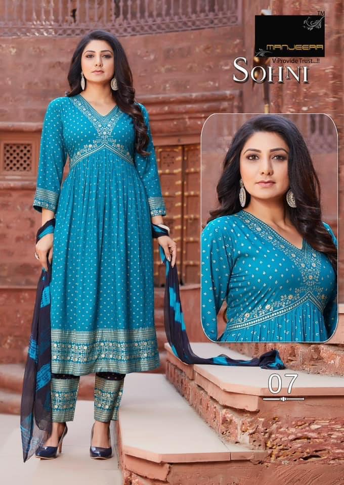 Manjeera Sohni Alia Cut Kurti Set