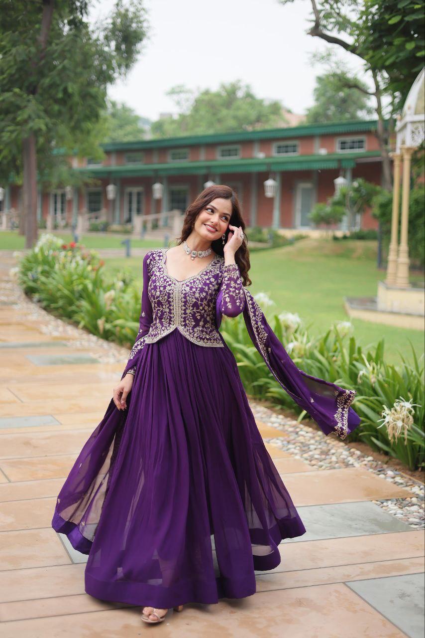 Faux Blooming gown with Sequince