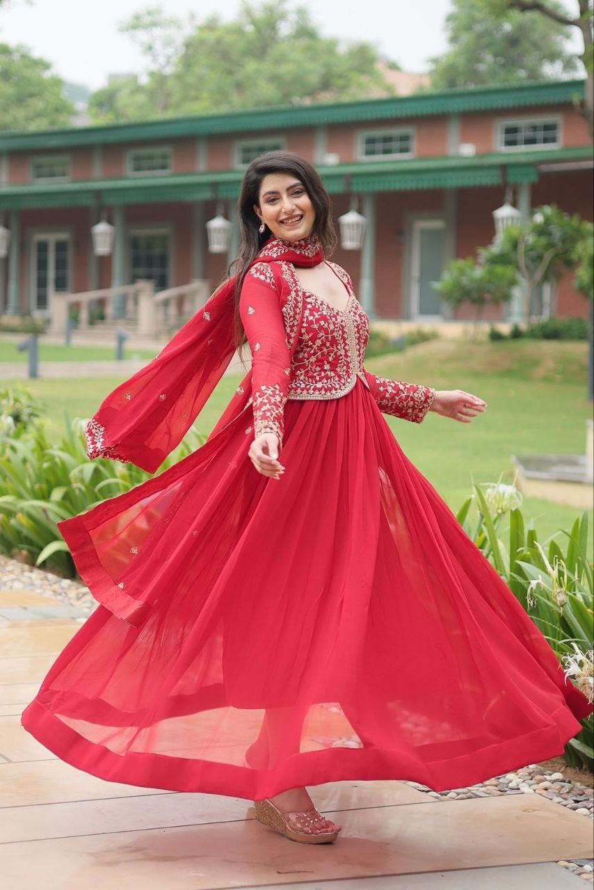 Faux Blooming gown with Sequince