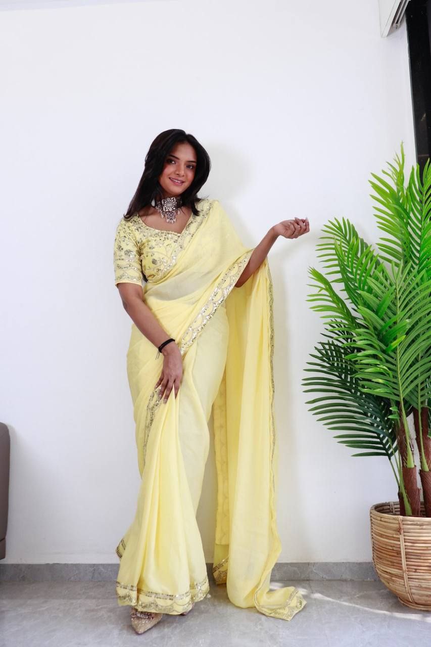 Haldi Special Chiffon Saree