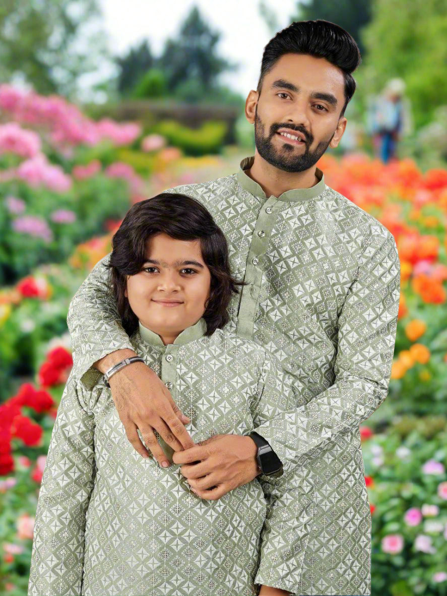 Father & Kid's Kurta Combo
