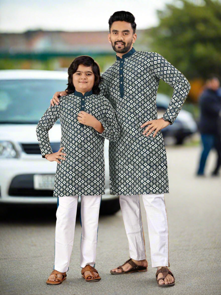 Father & Kid's Kurta Combo