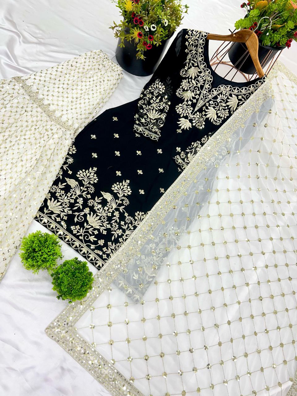 Top-Plazzo and Dupatta With Heavy Embroidery Work