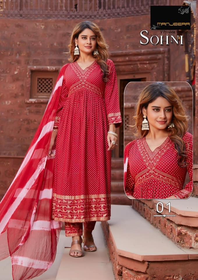 Manjeera Sohni Alia Cut Kurti Set