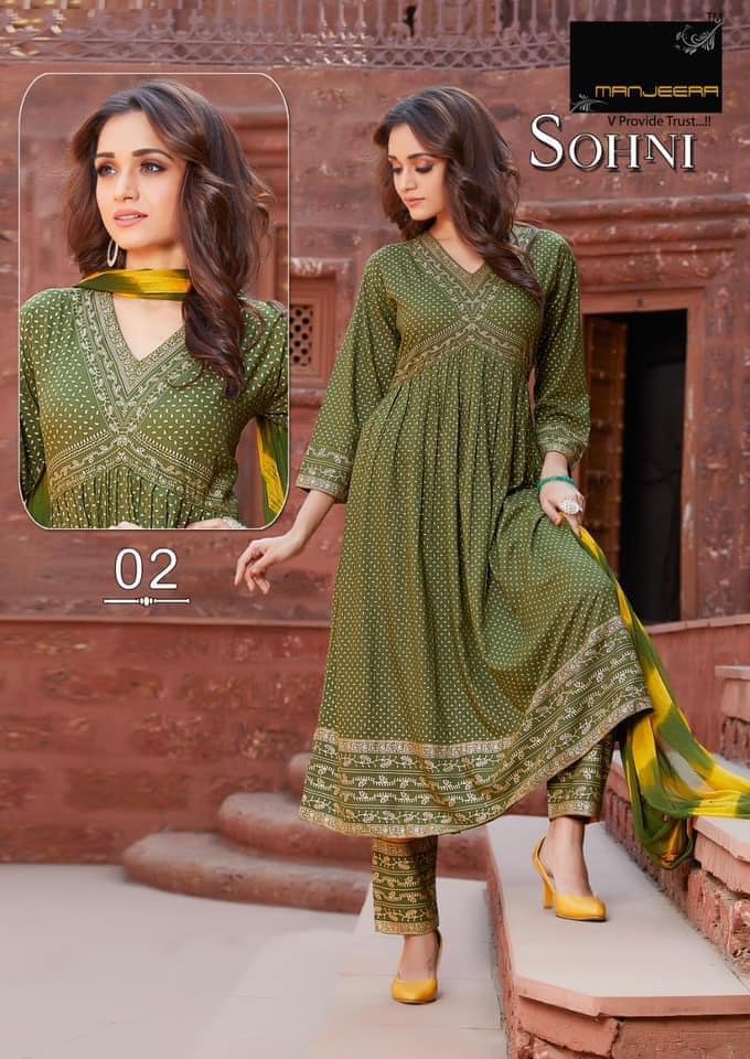 Manjeera Sohni Alia Cut Kurti Set