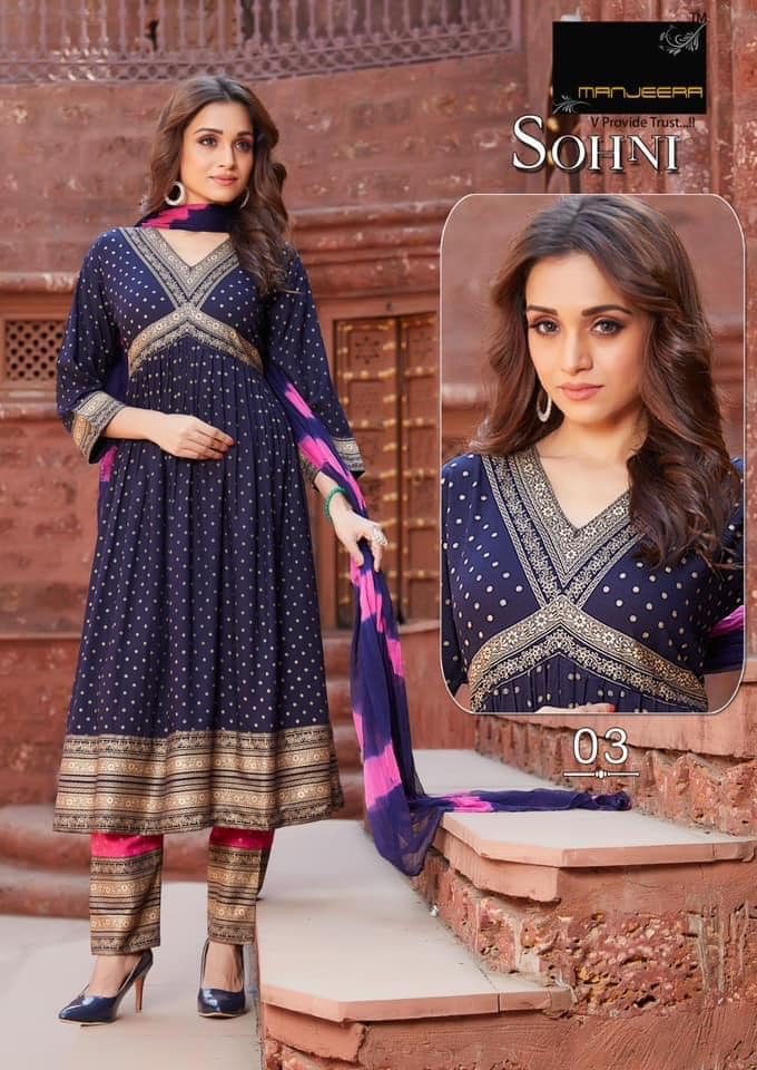 Manjeera Sohni Alia Cut Kurti Set