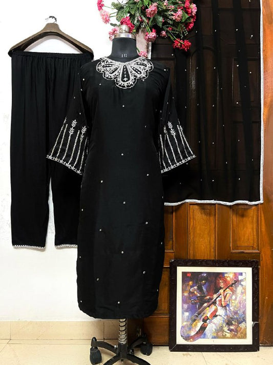 KURTI-PLAZZO SET IN MUSLIN COTTON FABRIC
