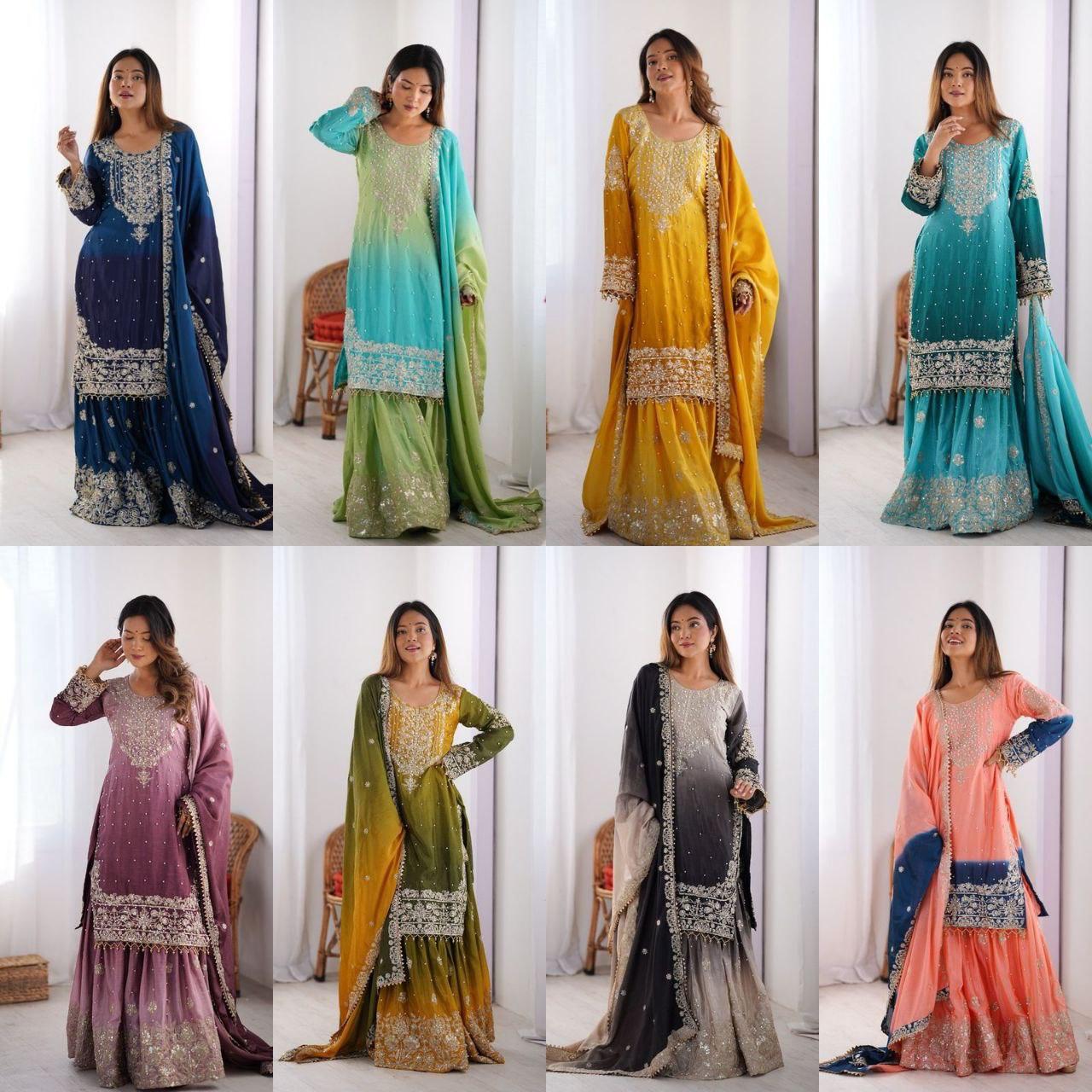 Chinon silk Trendy Suit