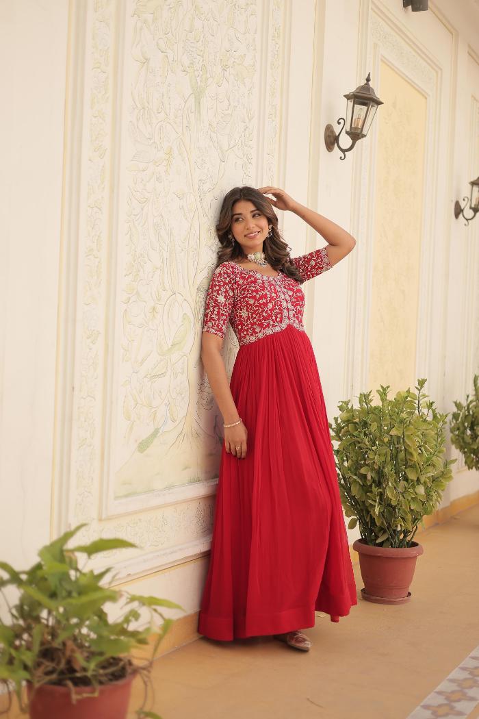 Readymade Gown Collection with Zari and Sequins Embroidery