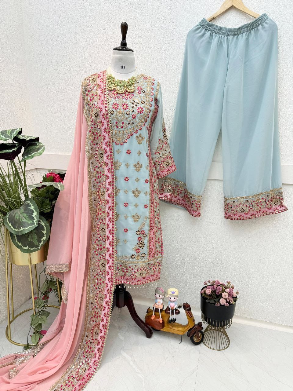 ZD-Series  Party Sharara Suit & Dupatta Set