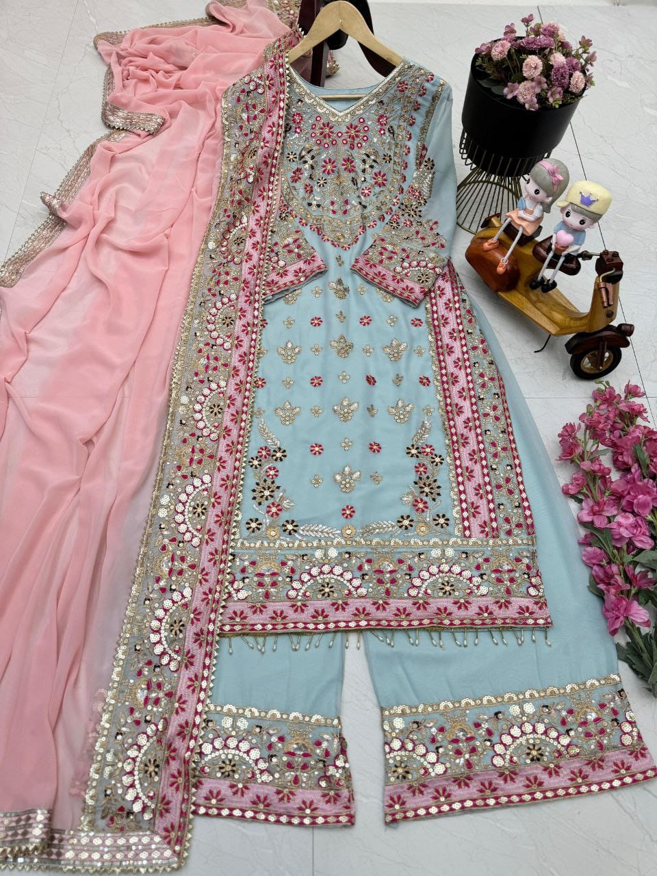 ZD-Series  Party Sharara Suit & Dupatta Set
