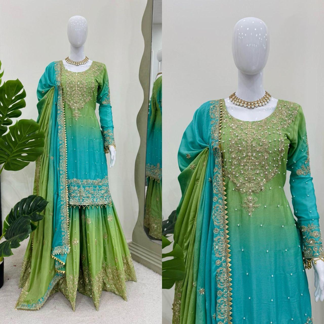 Chinon silk Trendy Suit