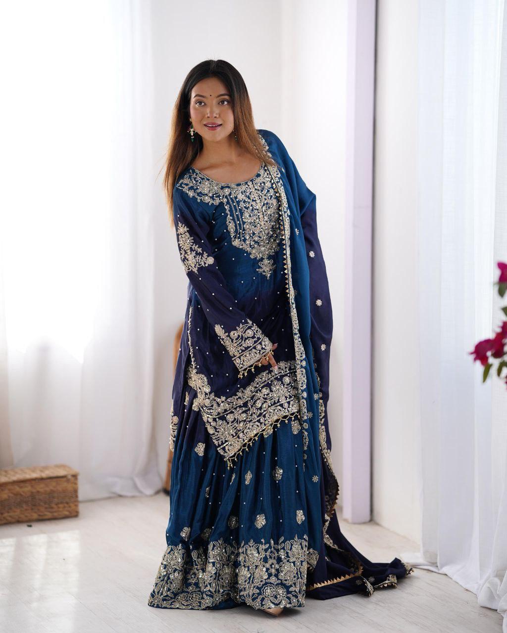 Chinon silk Trendy Suit