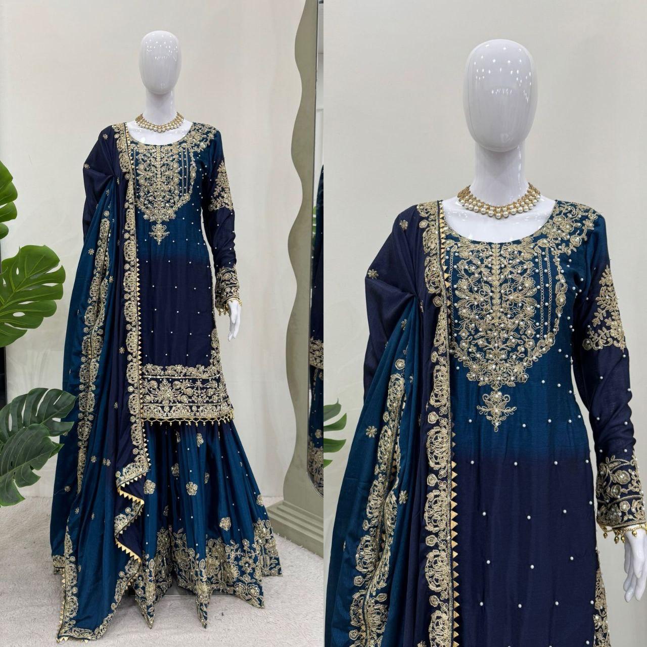 Chinon silk Trendy Suit