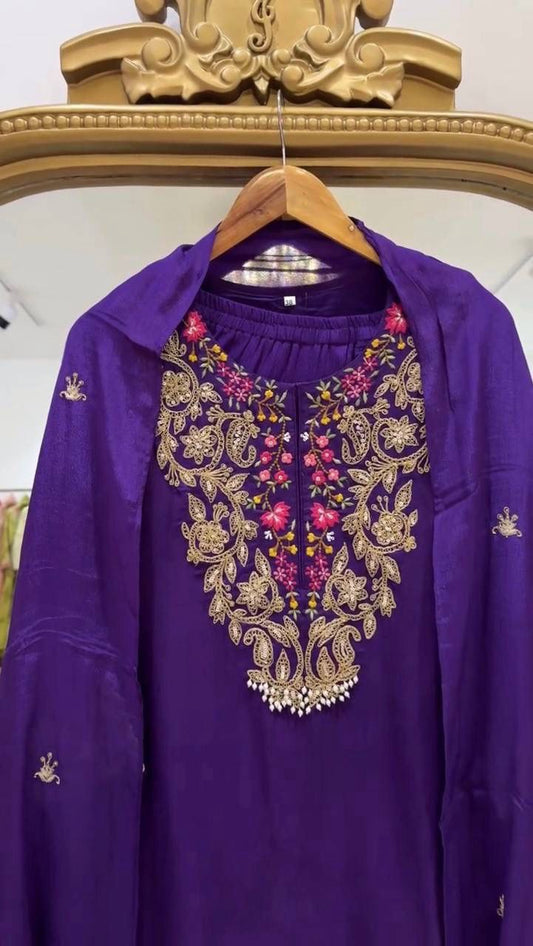 Top-Plazzo and Dupatta With Heavy Embroidery Work