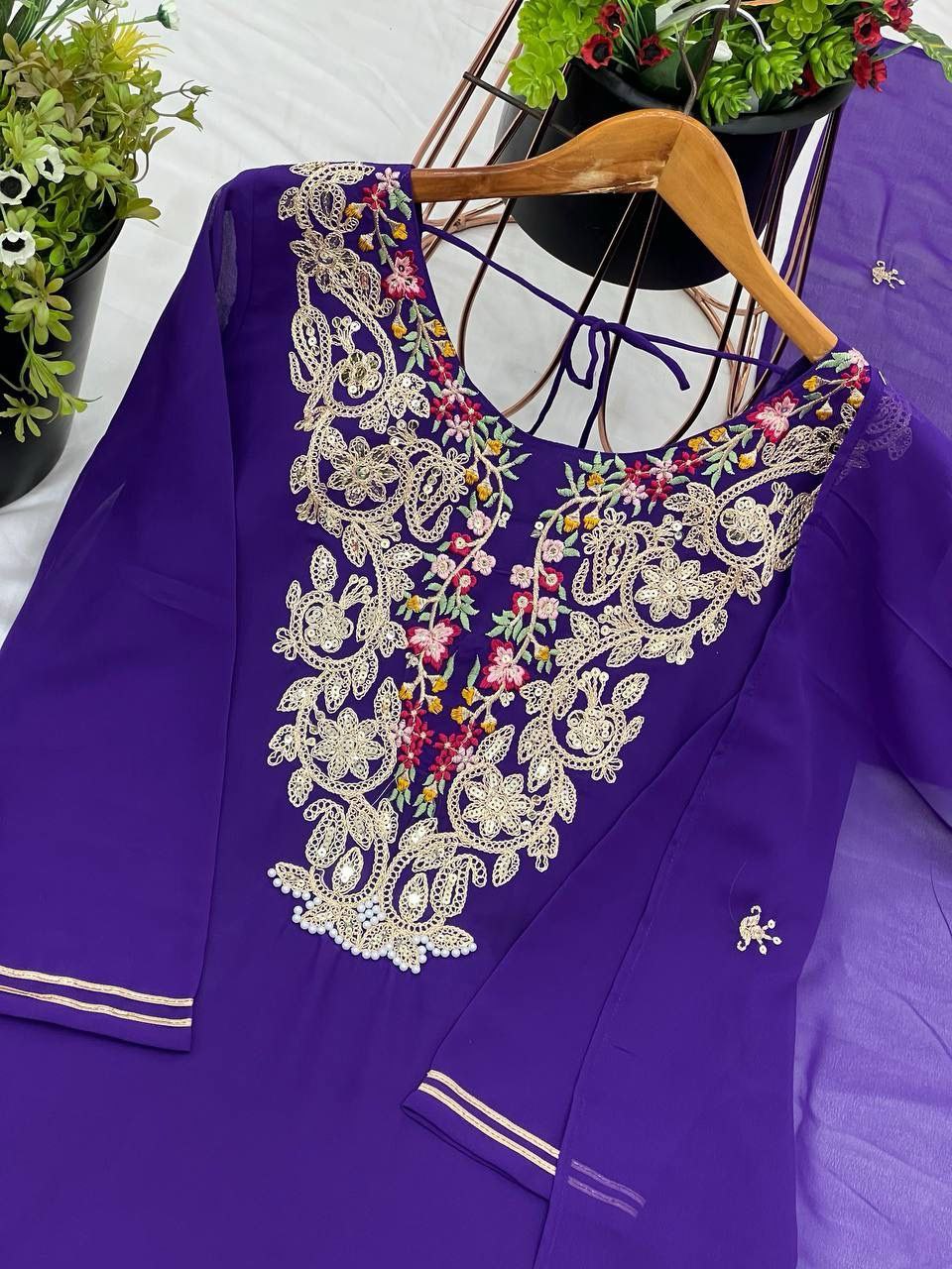 Top-Plazzo and Dupatta With Heavy Embroidery Work